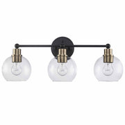 Grand 3-Light 25.4" Vanity Light in Antique Gold / Black