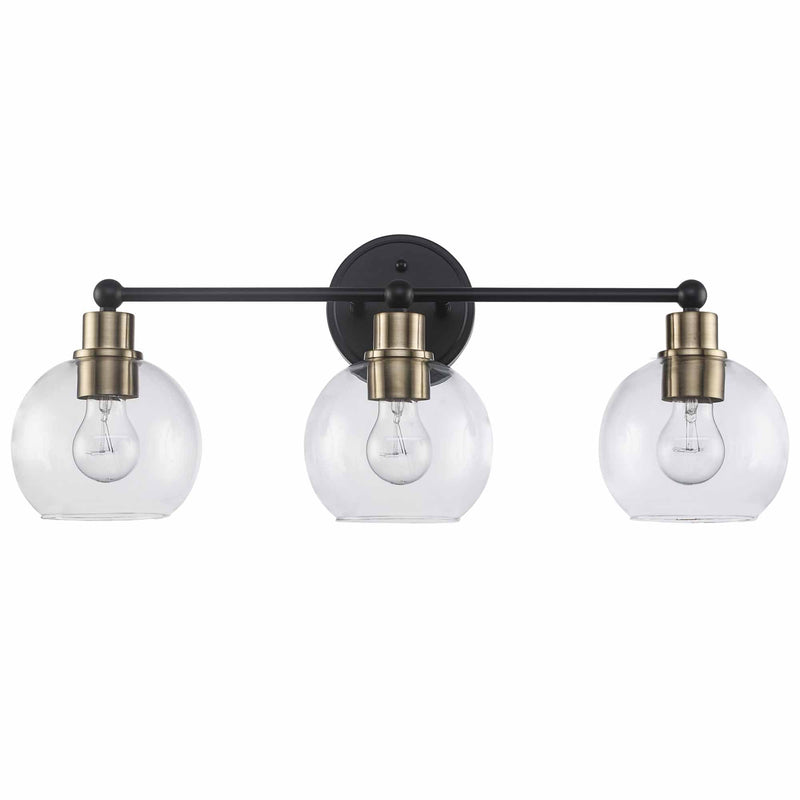 Grand 3-Light 25.4" Vanity Light in Antique Gold / Black