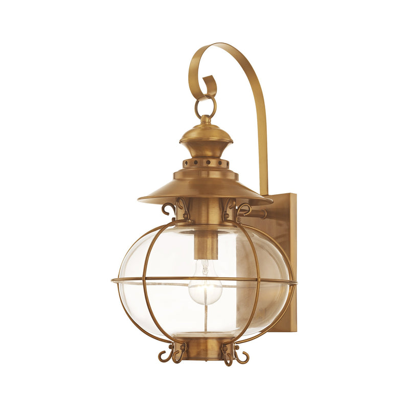 Harbor Large Outdoor Wall Lantern in Flemish Brass