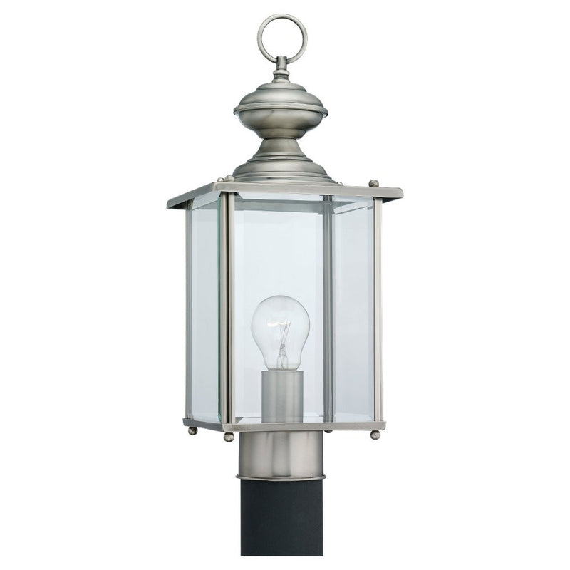 Jamestowne One Light Outdoor Post Lantern in Antique Brushed Nickel