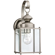 Jamestowne Medium Clear Beveled Outdoor Wall Lantern in Antique Brushed Nickel