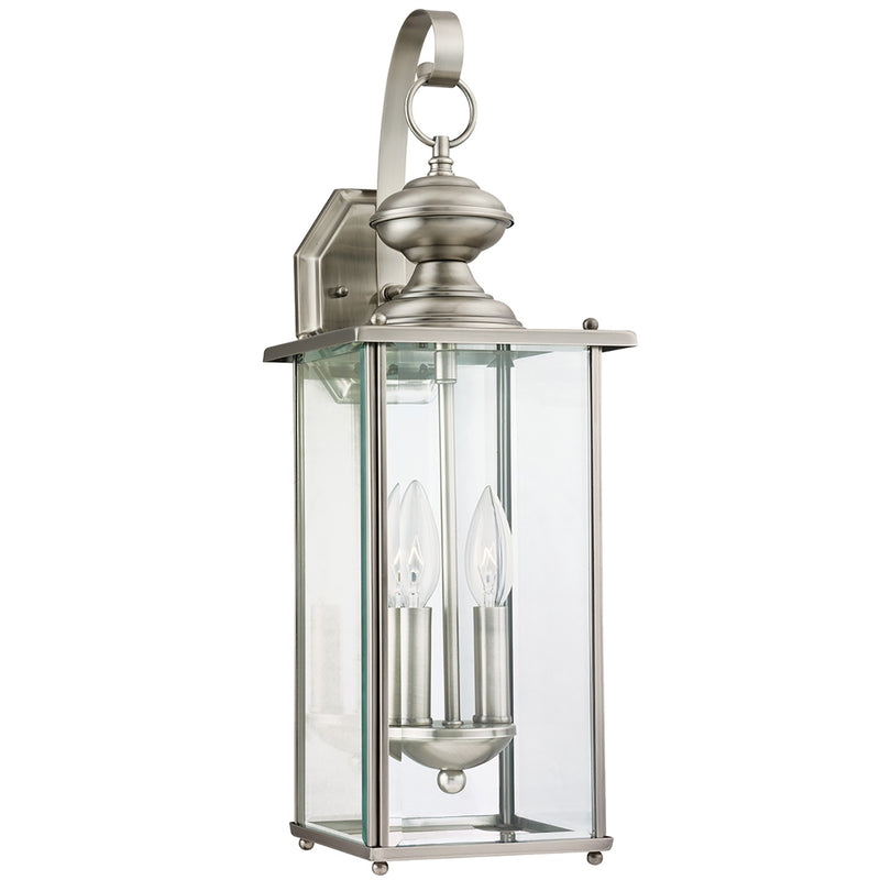 Jamestowne Two Light Outdoor Wall Lantern in Antique Brushed Nickel
