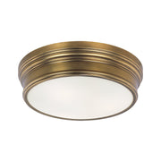 Fairmont 3 Light Flush Mount in Natural Aged Brass