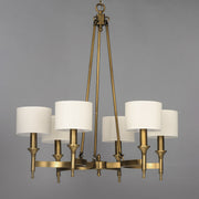 Fairmont 6 Light Chandelier in Natural Aged Brass