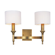 Fairmont 2 Light Wall Sconce in Natural Aged Brass
