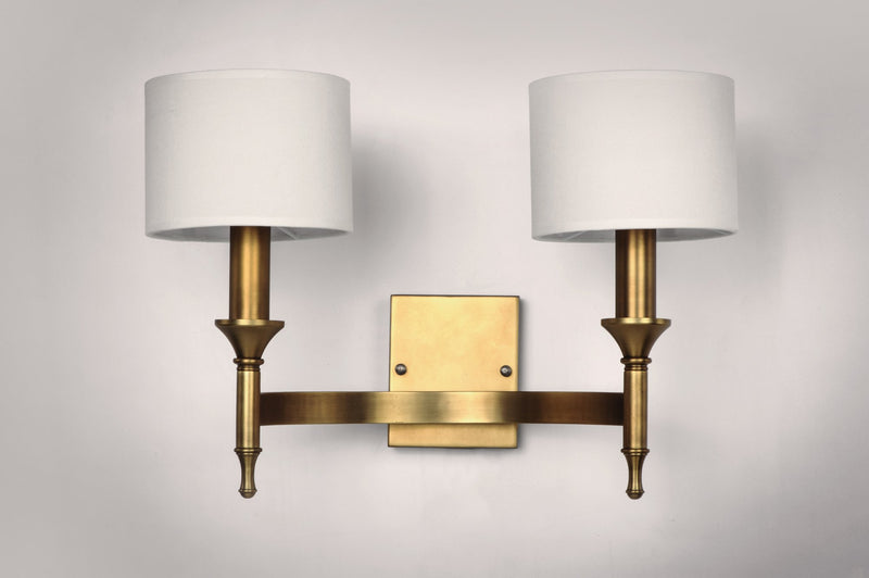 Fairmont 2 Light Wall Sconce in Natural Aged Brass