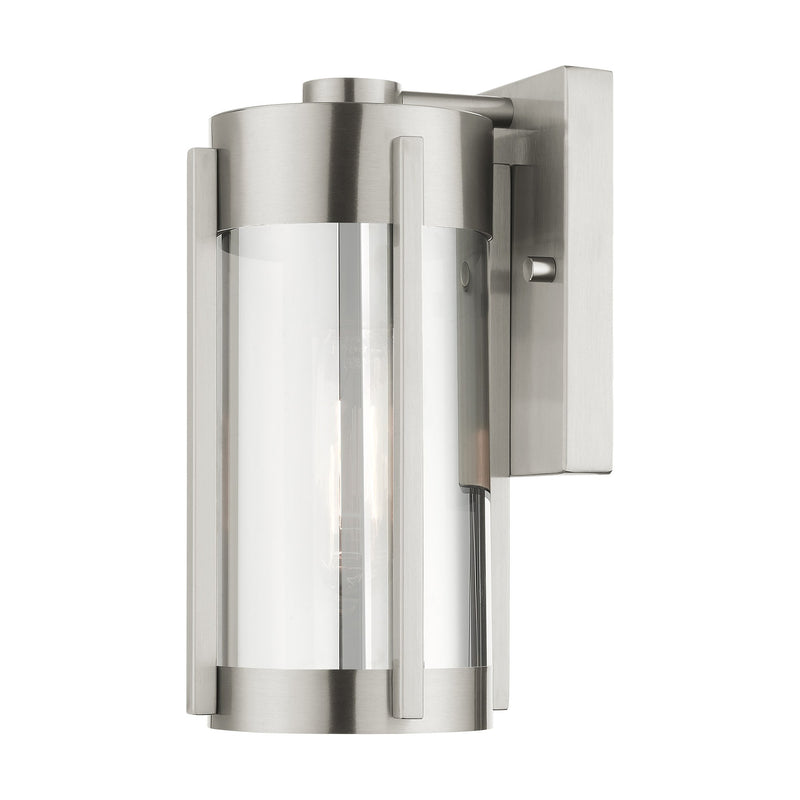 Sheridan Small Outdoor Wall Lantern in Brushed Nickel
