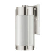 Sheridan 2-Light Medium Outdoor Wall Lantern in Brushed Nickel