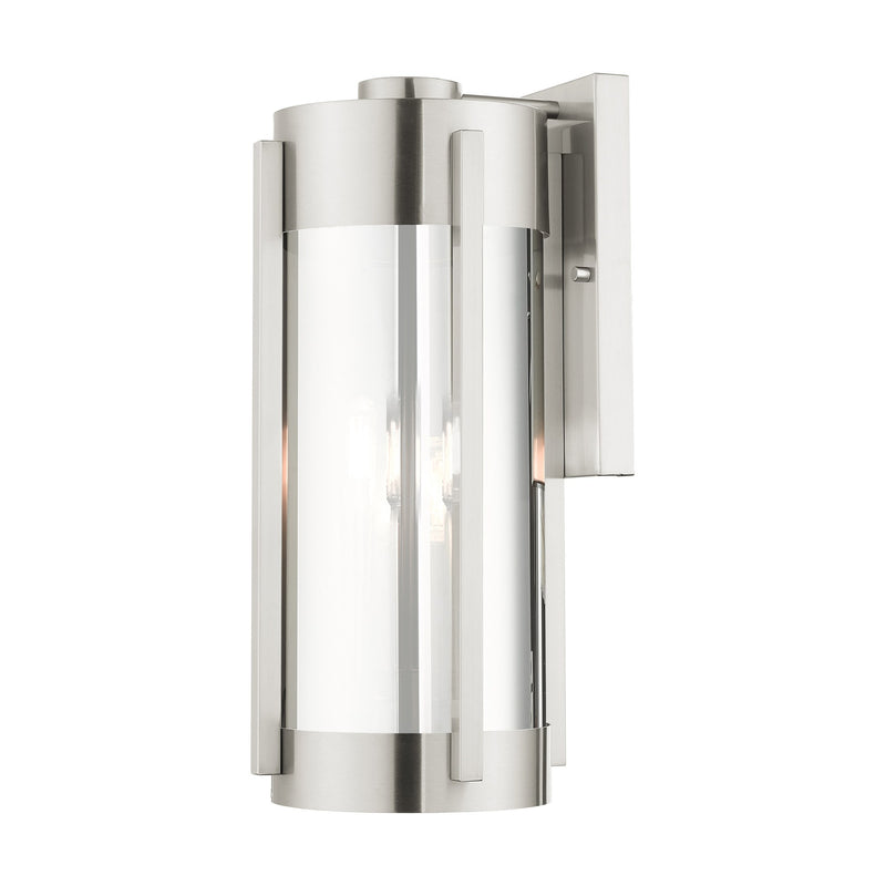 Sheridan 3-Light Large Outdoor Wall Lantern in Brushed Nickel