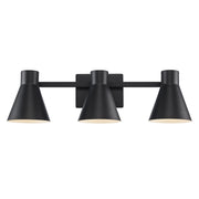 GearShine 3-Light 25.5" Vanity Light in Black