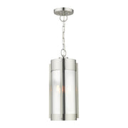 Sheridan 2-Light Medium Outdoor Pendant Lantern in Brushed Nickel