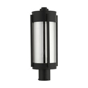 Sheridan 2-Light Medium Outdoor Post Light in Black with Brushed Nickel Candles