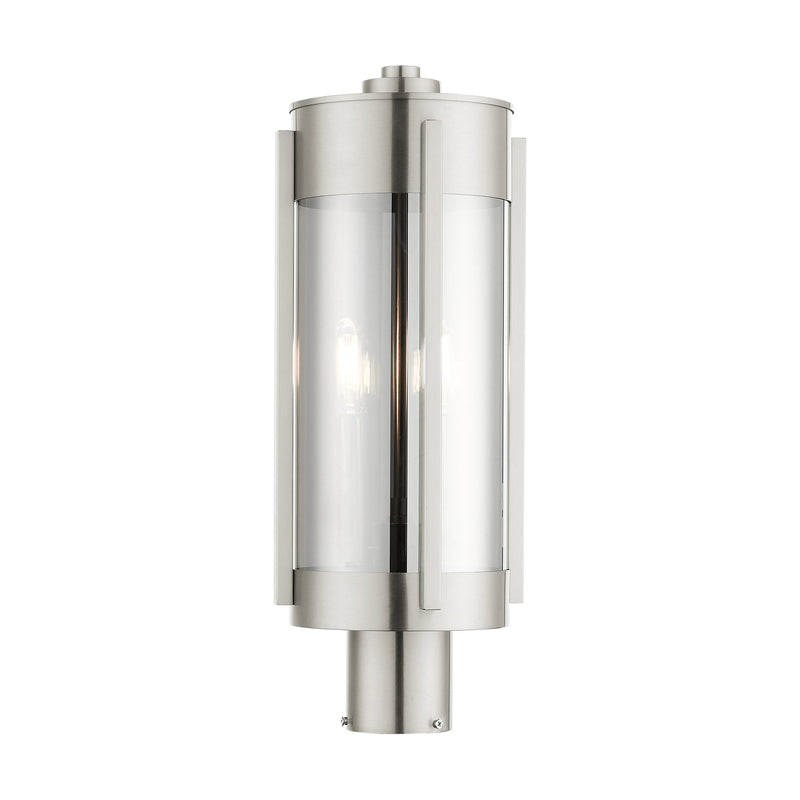 Sheridan 2-Light Medium Outdoor Post Light in Brushed Nickel