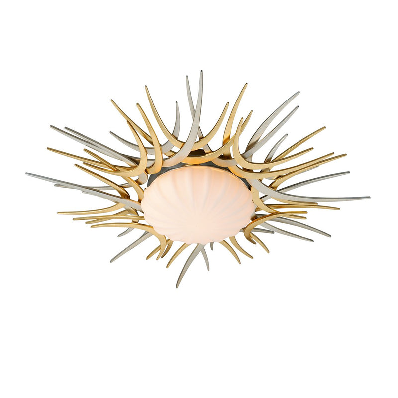 Helios Flush Mount in Gold And Silver Leaf