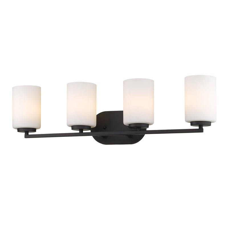 Manhattan 4-Light Bath Vanity Light in Matte Black