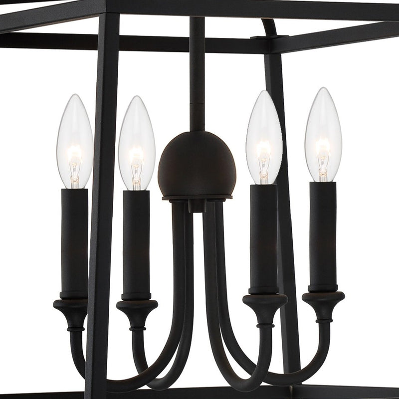 Sylvan 4 Light 16" Semi Flush Mount in Black Forged
