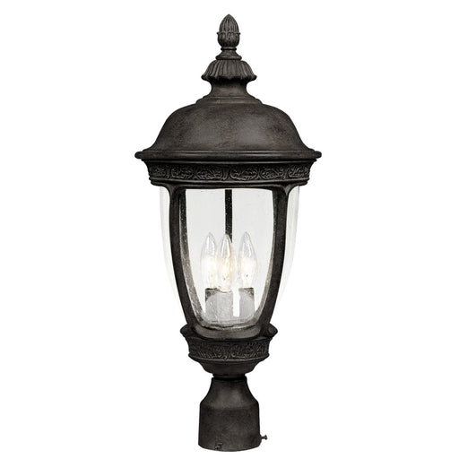 Knob Hill Cast 3-Light Outdoor Pole/Post Lantern in Sienna - Lamps Expo