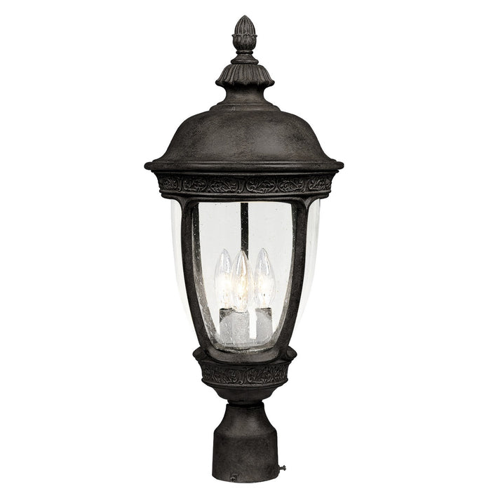 Knob Hill Cast 3-Light Outdoor Pole/Post Lantern in Sienna - Lamps Expo