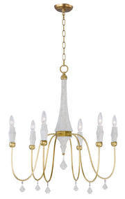 Claymore 6 Light Chandelier in Claystone / Gold Leaf
