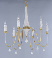 Claymore 6 Light Chandelier in Claystone / Gold Leaf