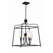 Sylvan 4 Light 21.5" Chandelier in Black Forged