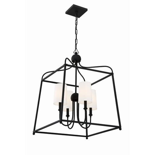 Sylvan 4 Light 21.5" Chandelier in Black Forged