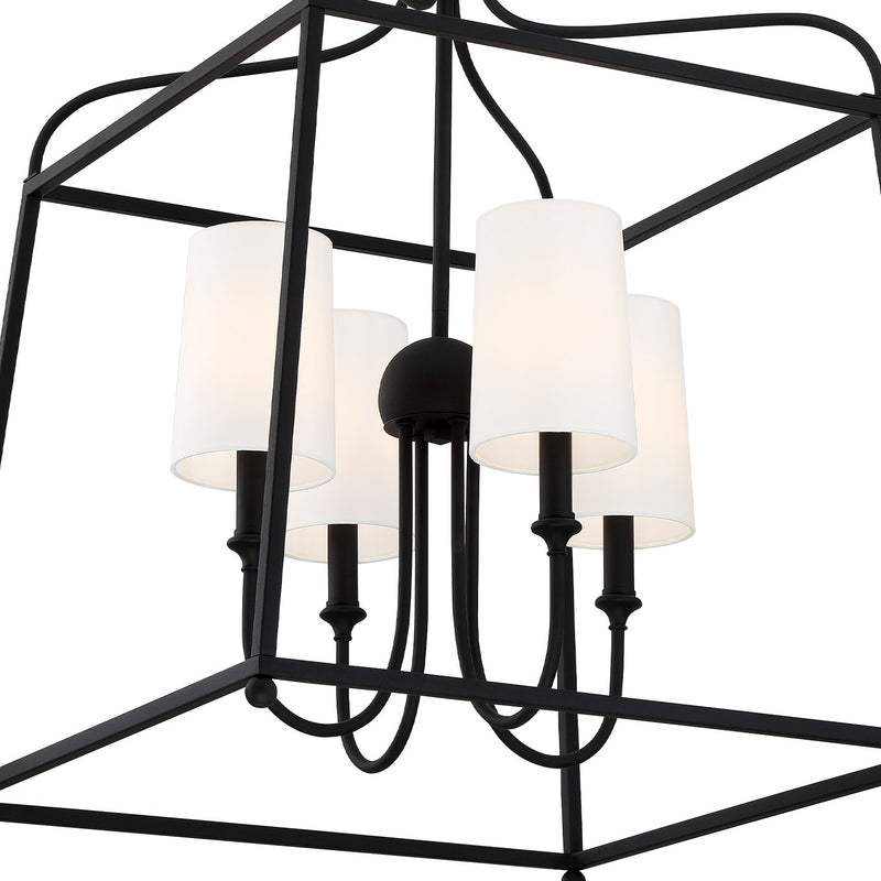Sylvan 4 Light 21.5" Chandelier in Black Forged