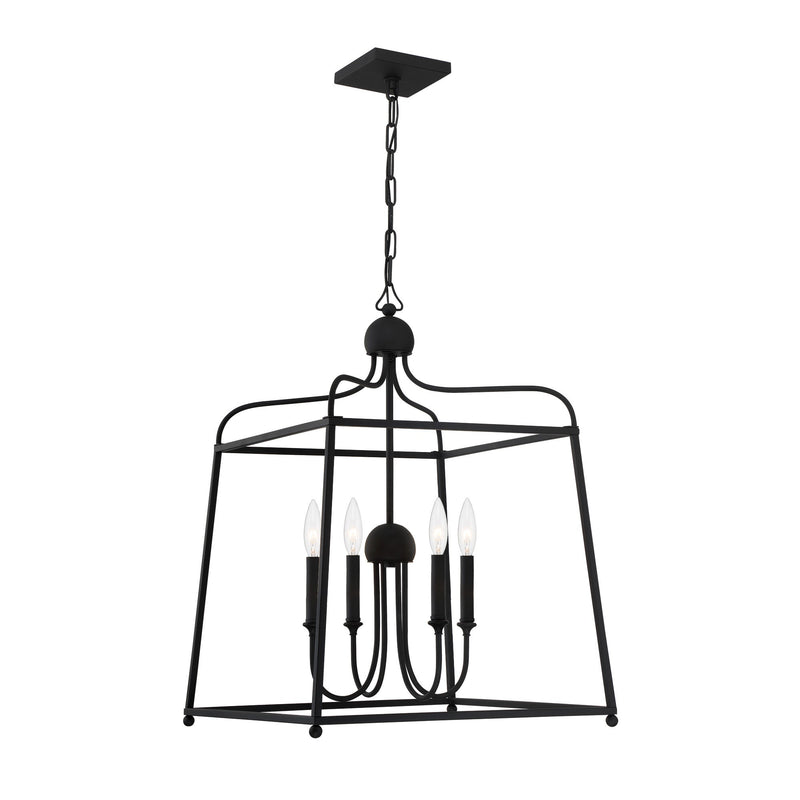 Sylvan 4 Light 21.5" Chandelier in Black Forged