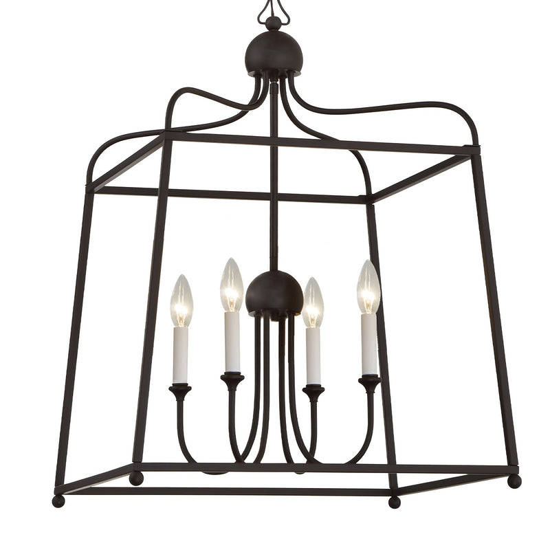 Sylvan 4 Light 21.5" Chandelier in Black Forged