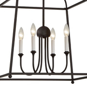 Sylvan 4 Light 21.5" Chandelier in Black Forged