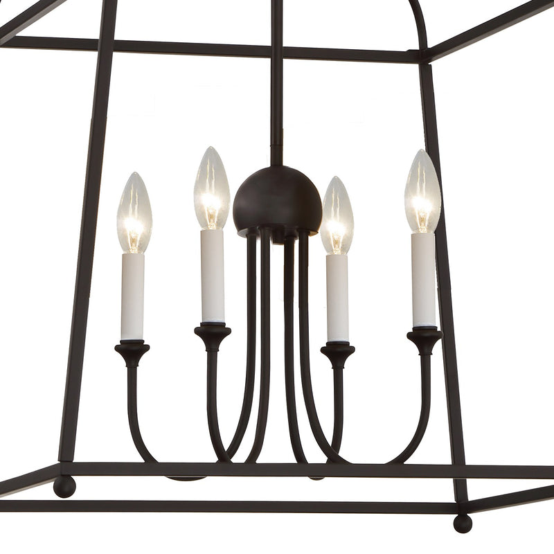 Sylvan 4 Light 21.5" Chandelier in Black Forged