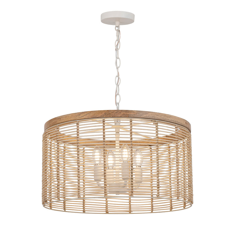 Vannerie 4 Light Pendant in Ecru