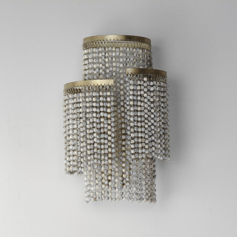 Fontaine 2 Light Wall Sconce in Golden Silver