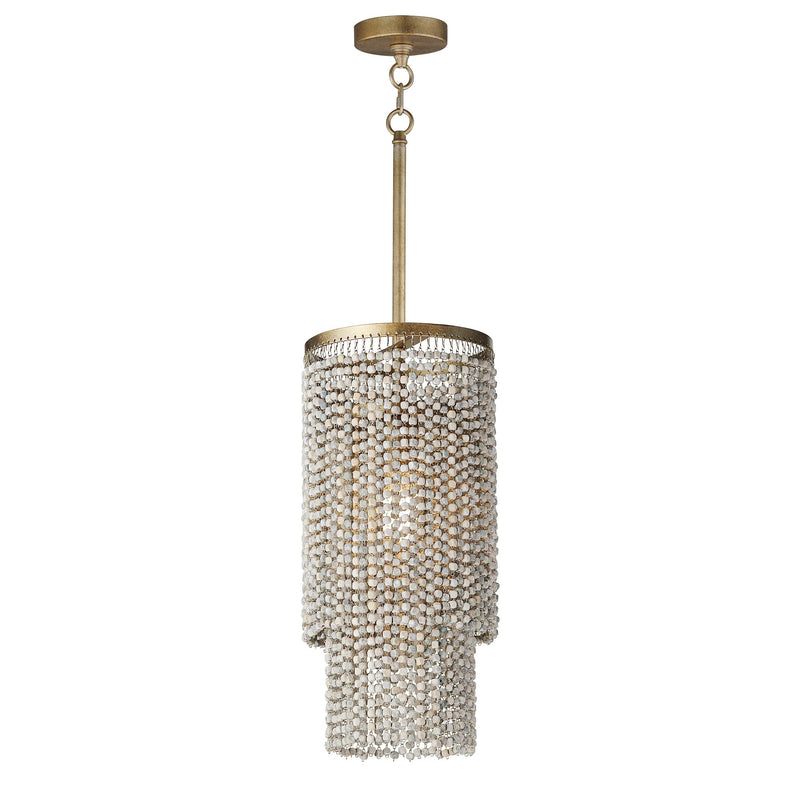 Fontaine 1 Light Pendant in Golden Silver