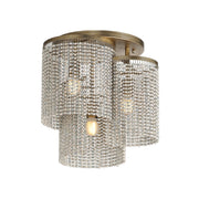 Fontaine 3 Light Semi-Flush Mount in Golden Silver