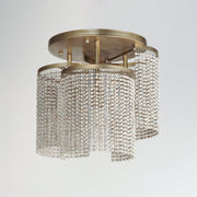 Fontaine 3 Light Semi-Flush Mount in Golden Silver