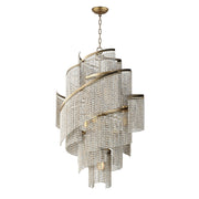 Fontaine 7 Light Pendant in Golden Silver