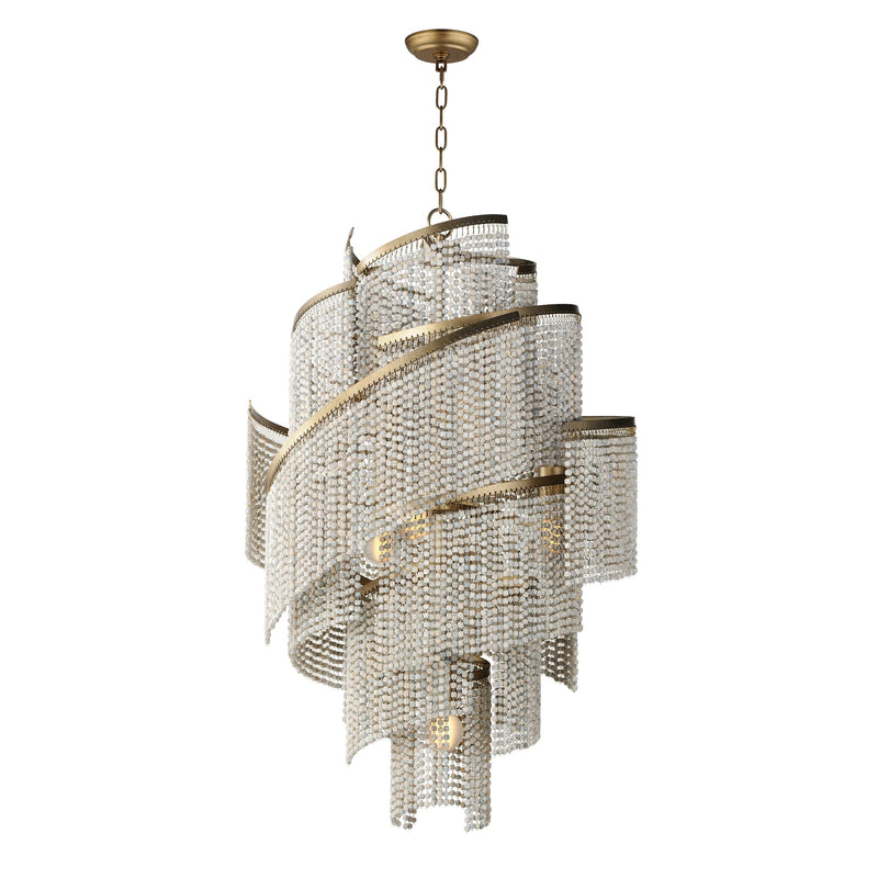 Fontaine 7 Light Pendant in Golden Silver