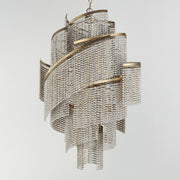 Fontaine 7 Light Pendant in Golden Silver