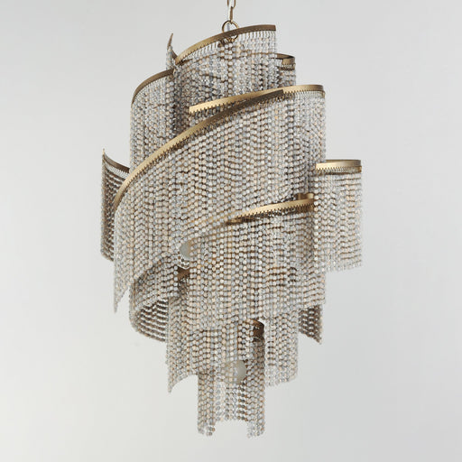 Fontaine 7 Light Pendant in Golden Silver