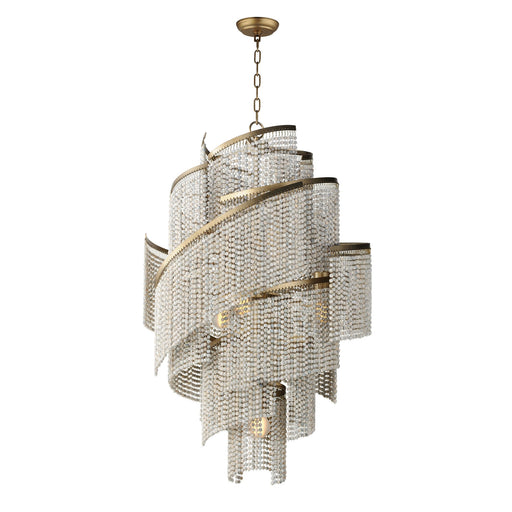 Fontaine 7 Light Pendant in Golden Silver