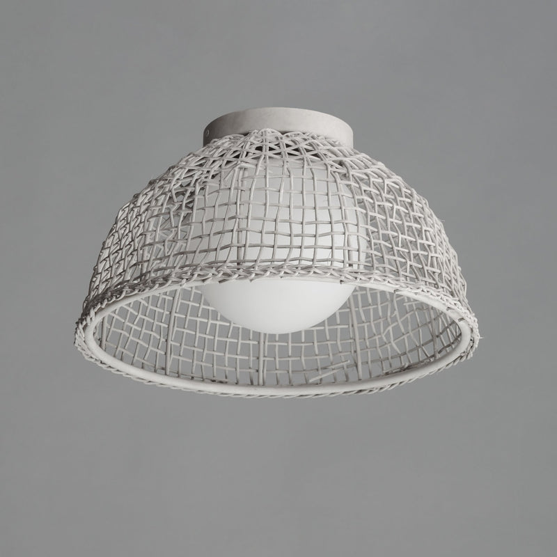 Cestino 1 Light Flush Mount in Weathered White