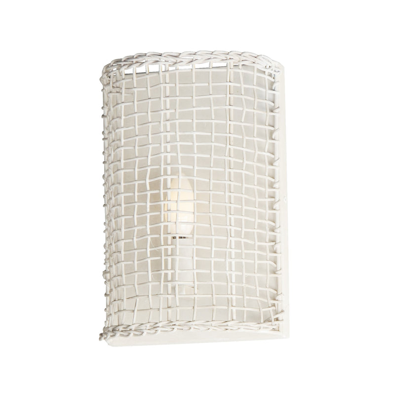 Cestino 1 Light Wall Sconce in Weathered White
