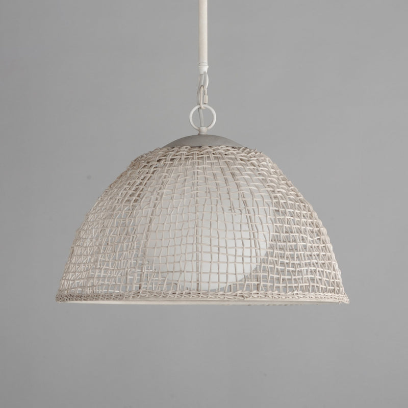 Cestino 1 Light Pendant in Weathered White