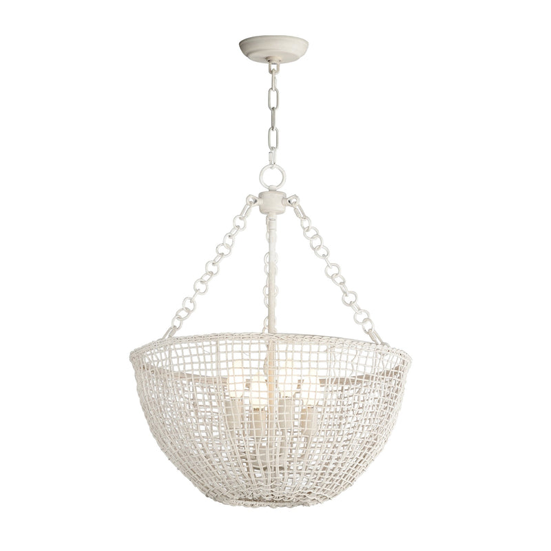 Cestino 21" 4 Light Pendant in Weathered White