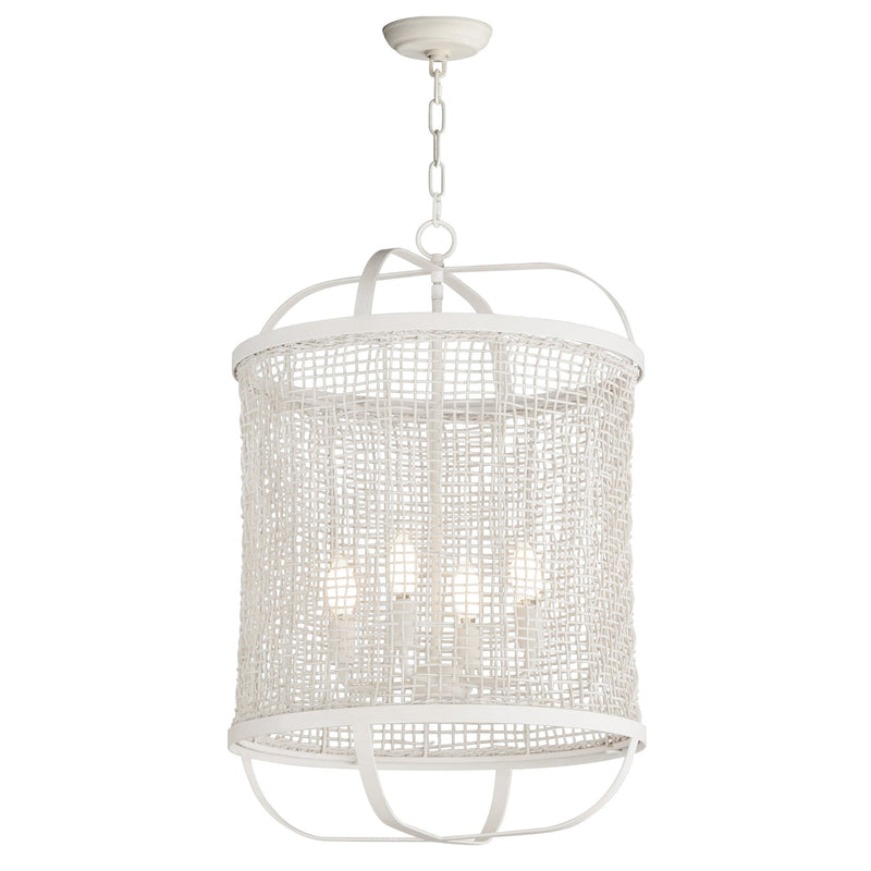 Cestino 19" 4 Light Pendant in Weathered White