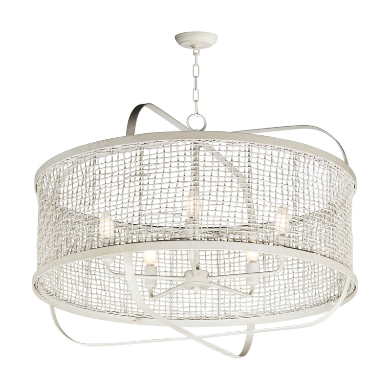 Cestino 30" 5 Light Chandelier in Weathered White
