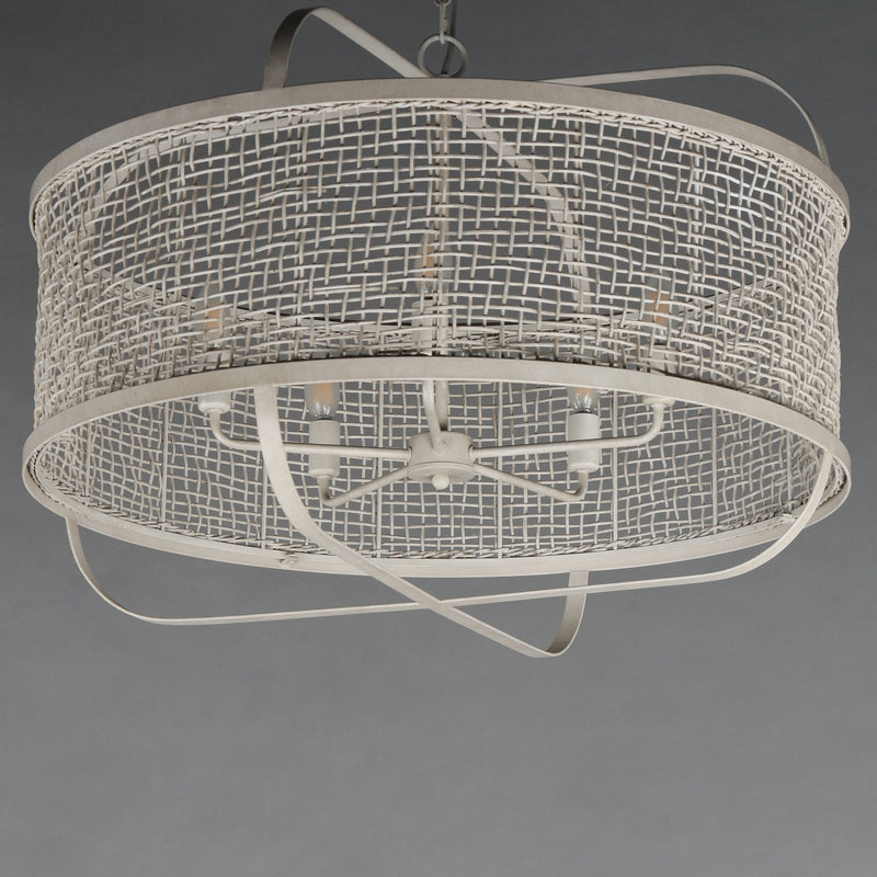 Cestino 30" 5 Light Chandelier in Weathered White