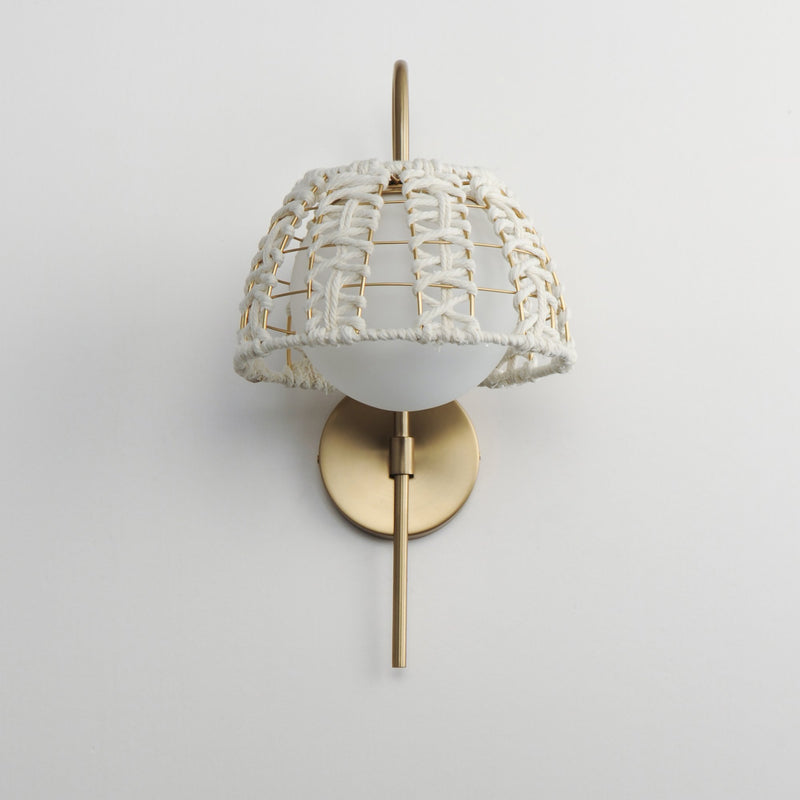 Macrame 1 Light Wall Sconce in Gold