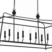 Sylvan 8 Light 42" Linear Chandelier in Black Forged